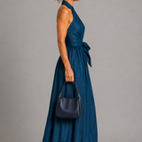 Petra | Denim Blue Halterneck Jumpsuit