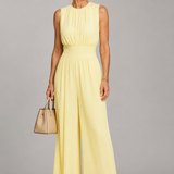 Erica | Pale Yellow Wide-Leg Jumpsuit