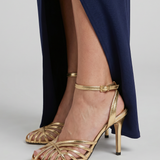 Matilda | Gold Strappy Stiletto Sandals