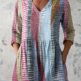 Alice | Multicolour Stripe V-Neck Tunic Top