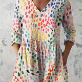 Poppy | Colour Spot V-Neck Tunic Top