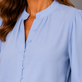 Connie | Light Blue Balloon Sleeve Blouse