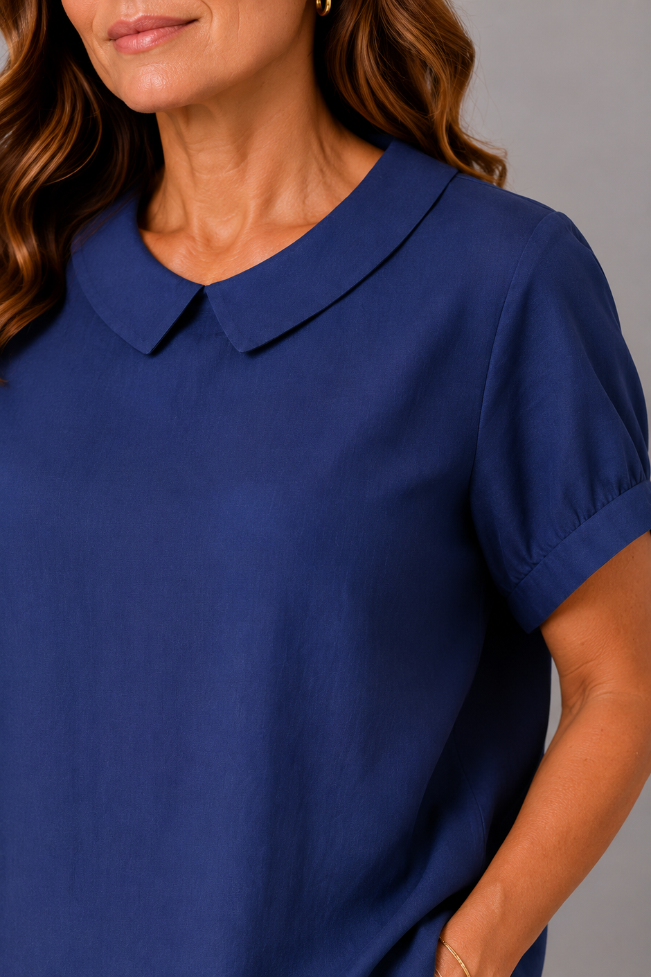 Ruth | Navy Peter Pan Collar Blouse