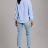 Ellen | Fine Stripe Ruffle Shirt