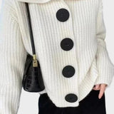 Agnes | Ivory Chunky Button Cardigan