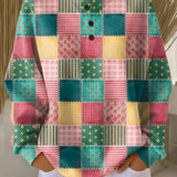 Nora | Pink & Teal Patchwork Jumper