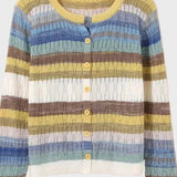 Agnes | Pastel Striped Knit Cardigan