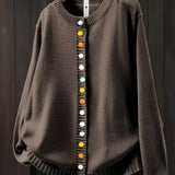 Agnes | Beige Cardigan with Colourful Buttons