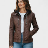 Roberta | Brown Hooded Jacket