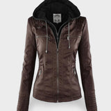 Roberta | Brown Hooded Jacket