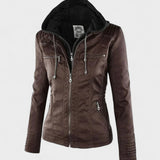 Roberta | Brown Hooded Jacket