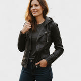 Roberta | Brown Hooded Jacket