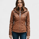 Roberta | Brown Hooded Jacket