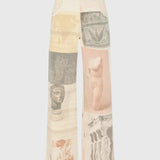 Alma | Neutral Patchwork Wide-Leg Trousers