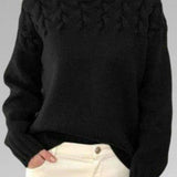 Alma | Brown Cable-Yoke Roll-Neck Jumper