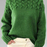 Alma | Brown Cable-Yoke Roll-Neck Jumper