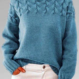 Alma | Brown Cable-Yoke Roll-Neck Jumper