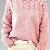Alma | Brown Cable-Yoke Roll-Neck Jumper