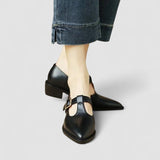 Alma | Cream Buckle Mary Jane Flats