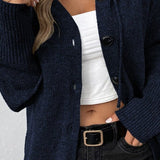 Amelia | Grey Chunky Cropped Cardigan