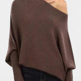 Andrea | Olive Off-Shoulder Jumper