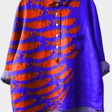 Anna | Purple Fish Print Shirt