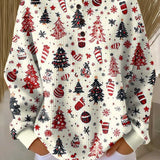 Irene | White Christmas Tree Print Jumper