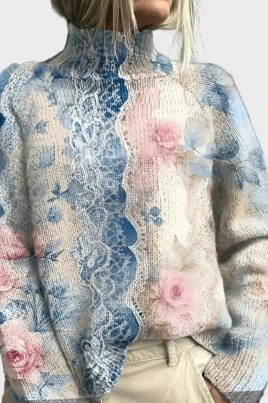 Alexandra | Floral Pattern Knit Jumper