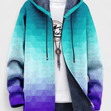 Blanche | Geometric Ombre Hooded Zip Jacket