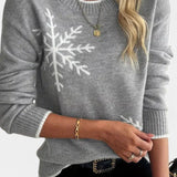 Brianna | Grey Snowflake Jumper