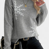 Brianna | Grey Snowflake Jumper
