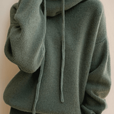 Carla | Olive Hooded Knit Jumper