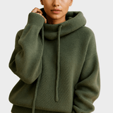 Carla | Olive Hooded Knit Jumper