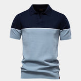 Caspar | Black and Tan Colour-Block Polo