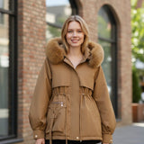 Cecily | Ivory Faux-Fur Trim Winter Jacket