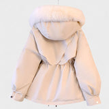 Cecily | Ivory Faux-Fur Trim Winter Jacket