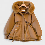 Cecily | Ivory Faux-Fur Trim Winter Jacket
