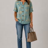 Tessa | Ditsy Floral Button Blouse