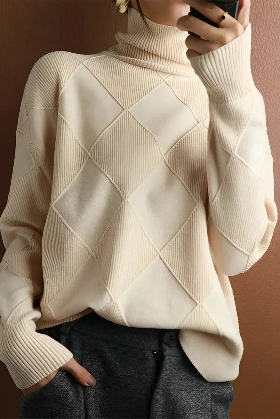 Ciara | Raspberry Roll-Neck Jumper