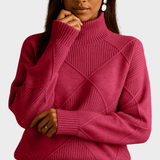 Ciara | Raspberry Roll-Neck Jumper
