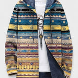 Daniella | Blue Fair Isle Hooded Zip Jacket