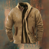 Eric | Tan Zip-Front Fleece Jacket