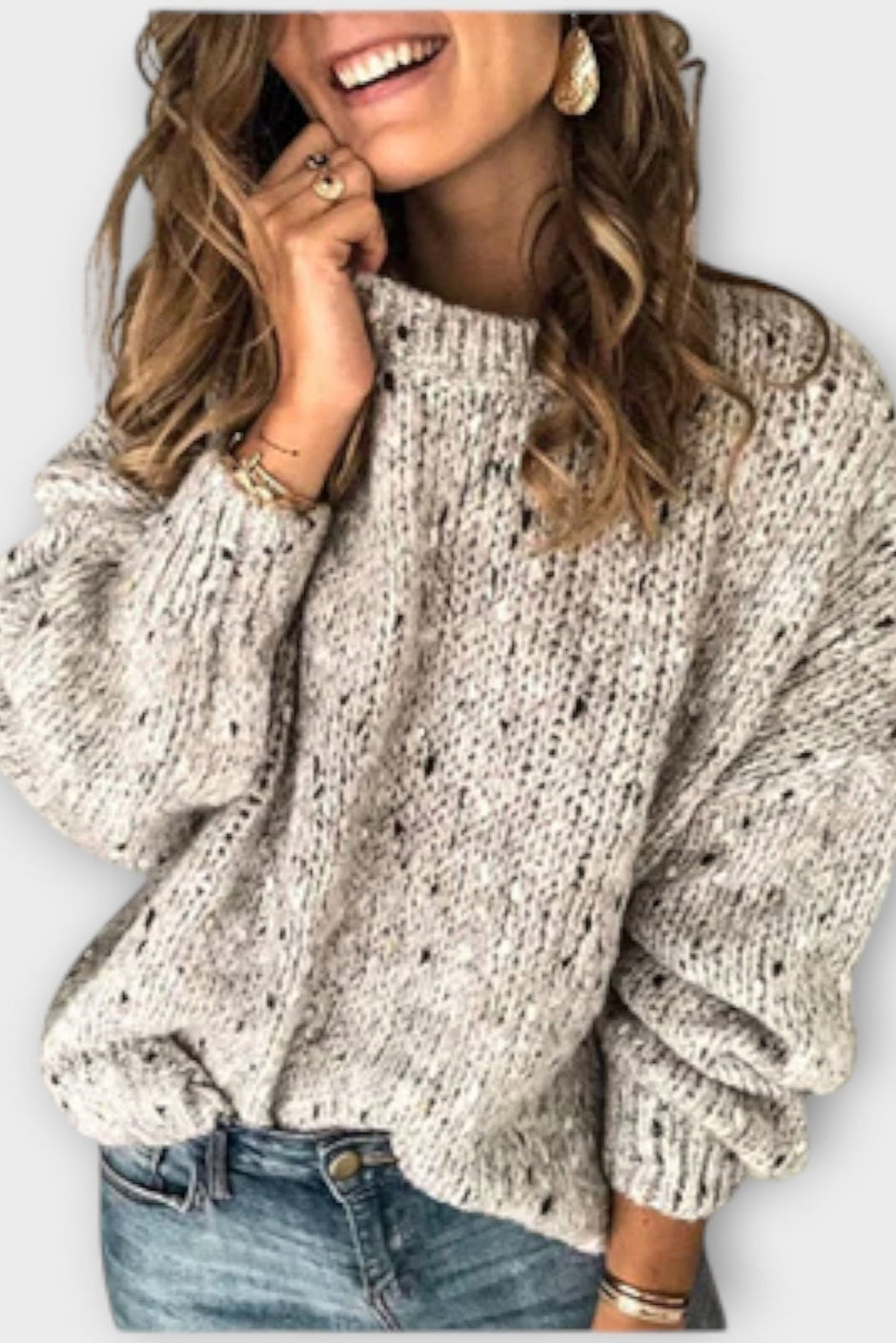 Eileen | Speckled Cream Knit Jumper