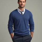 Edmund | Blue V-Neck Jumper
