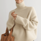 Emma | Ivory Oversized Roll-Neck Jumper
