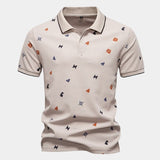Edgar | White Printed Polo Shirt