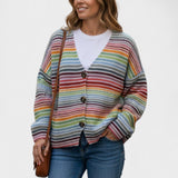 Fran | Multicolour Striped V-Neck Cardigan
