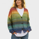 Fran | Multicolour Striped V-Neck Cardigan