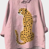Helen | Pink Leopard Print Shirt