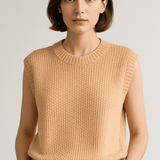 Jean | Brown Sleeveless Knitted Tank Top